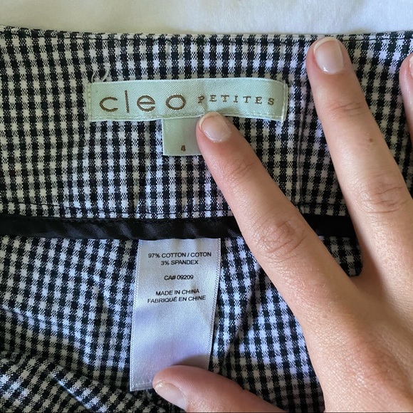 Cleo Petite Checkered Ankle Length Pants - Picture 2 of 2